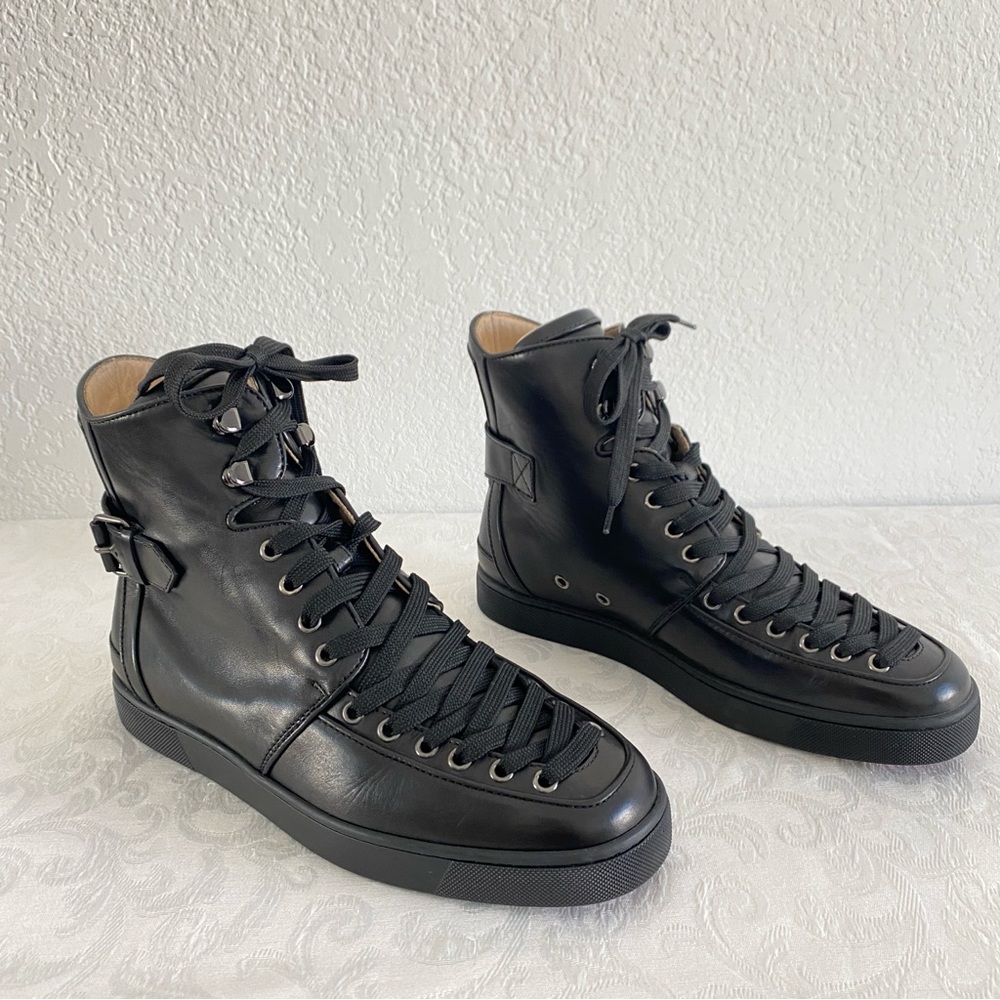 Christian Louboutin black leather Alfie Sneakers - Picture 2 of 11